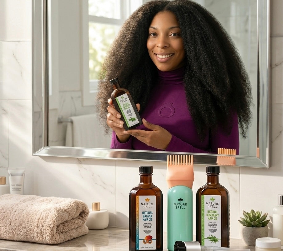 Batana & Rosemary Hair Care Set with Pump and Oil Applicator