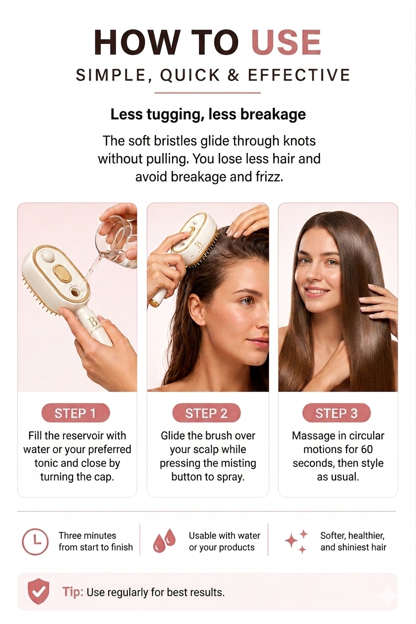 Cepillo anti-nudos y anti-frizz