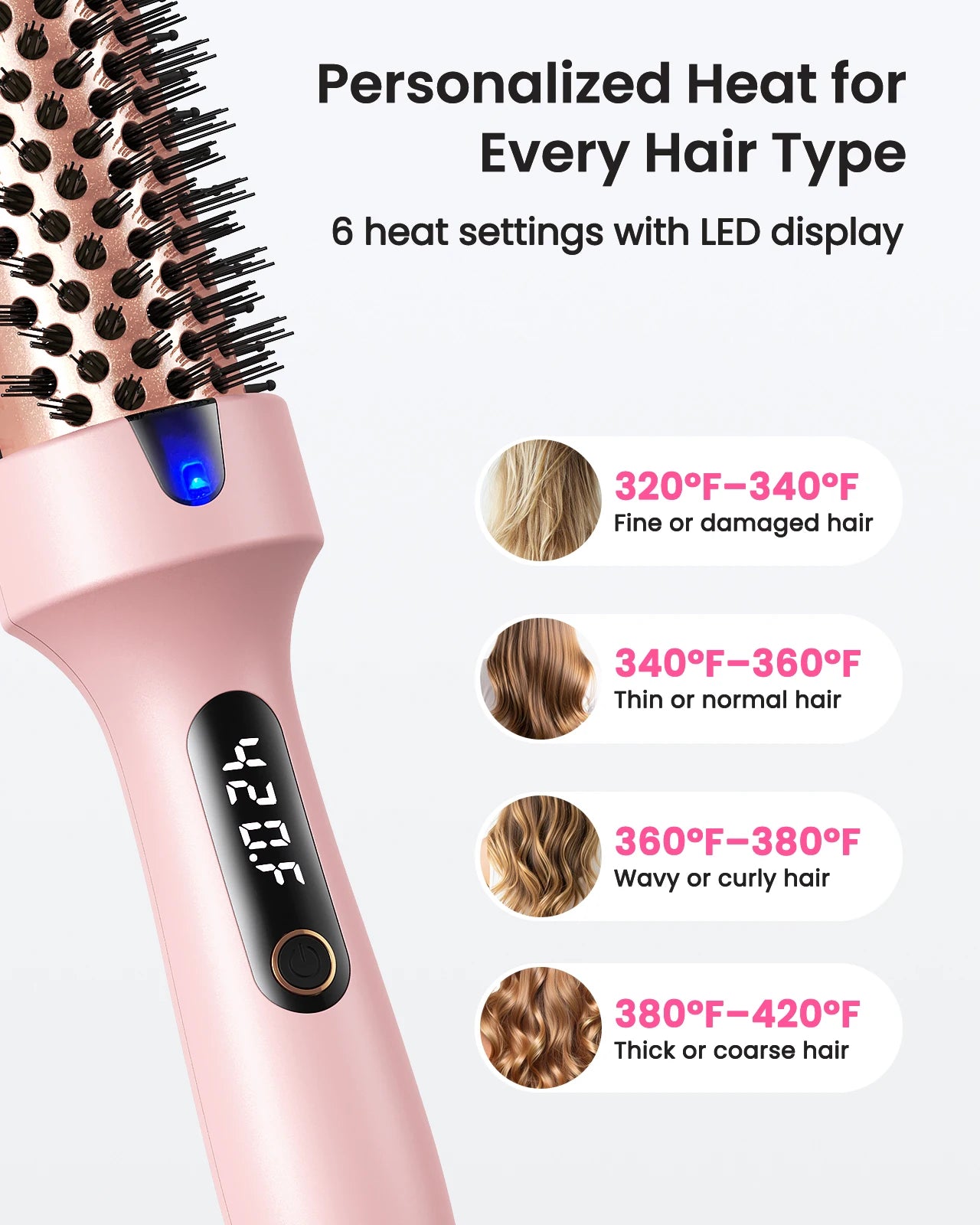 Brosse Chauffante Style Pro™
Lissage & Boucles en Quelques Minutes