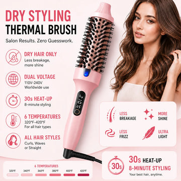 Brosse Chauffante Style Pro™
Lissage & Boucles en Quelques Minutes